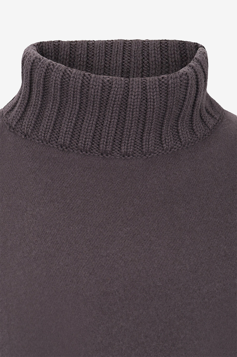 Web-Poncho aus Wollmix mit Strick-Stehkragen