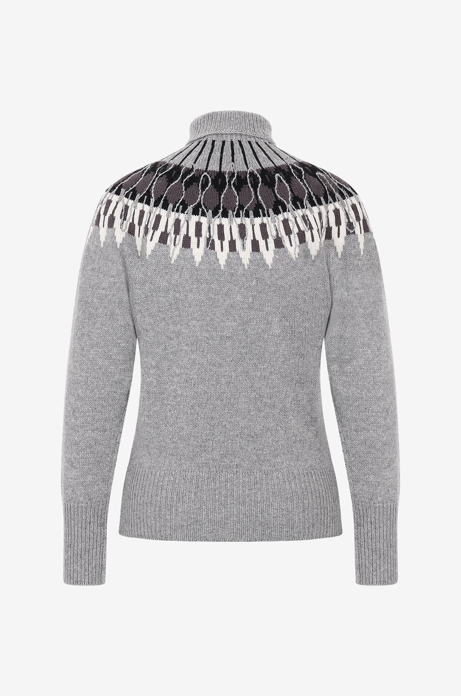 Embroidered chunky jacquard jumper with turtleneck
