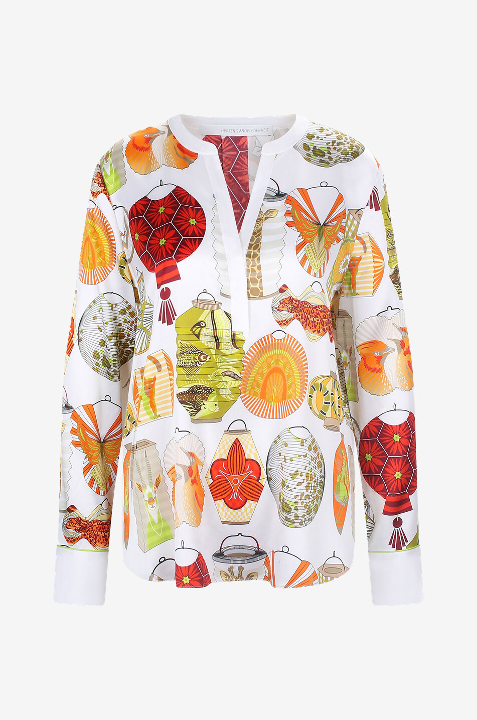 HERZEN'S ANGELEGENHE Langärmelige Bluse aus Seide Damen BUNT 1