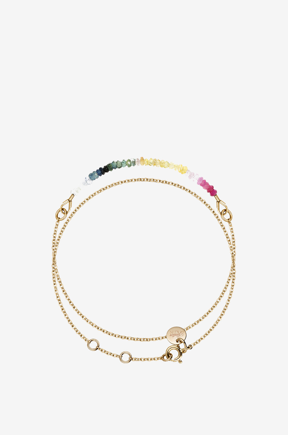 Bracelet double-tour doré Nonza Saphir Rainbow