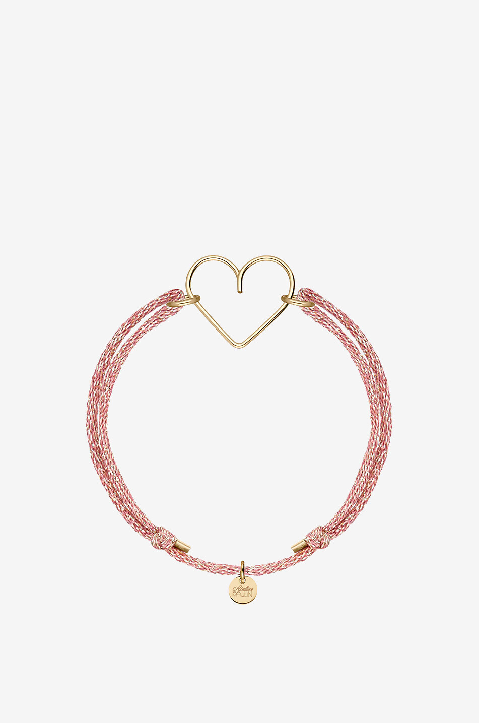 ATELIER PAULIN Bracelet sur cordon en lurex Coeur Femme JAUNE 1