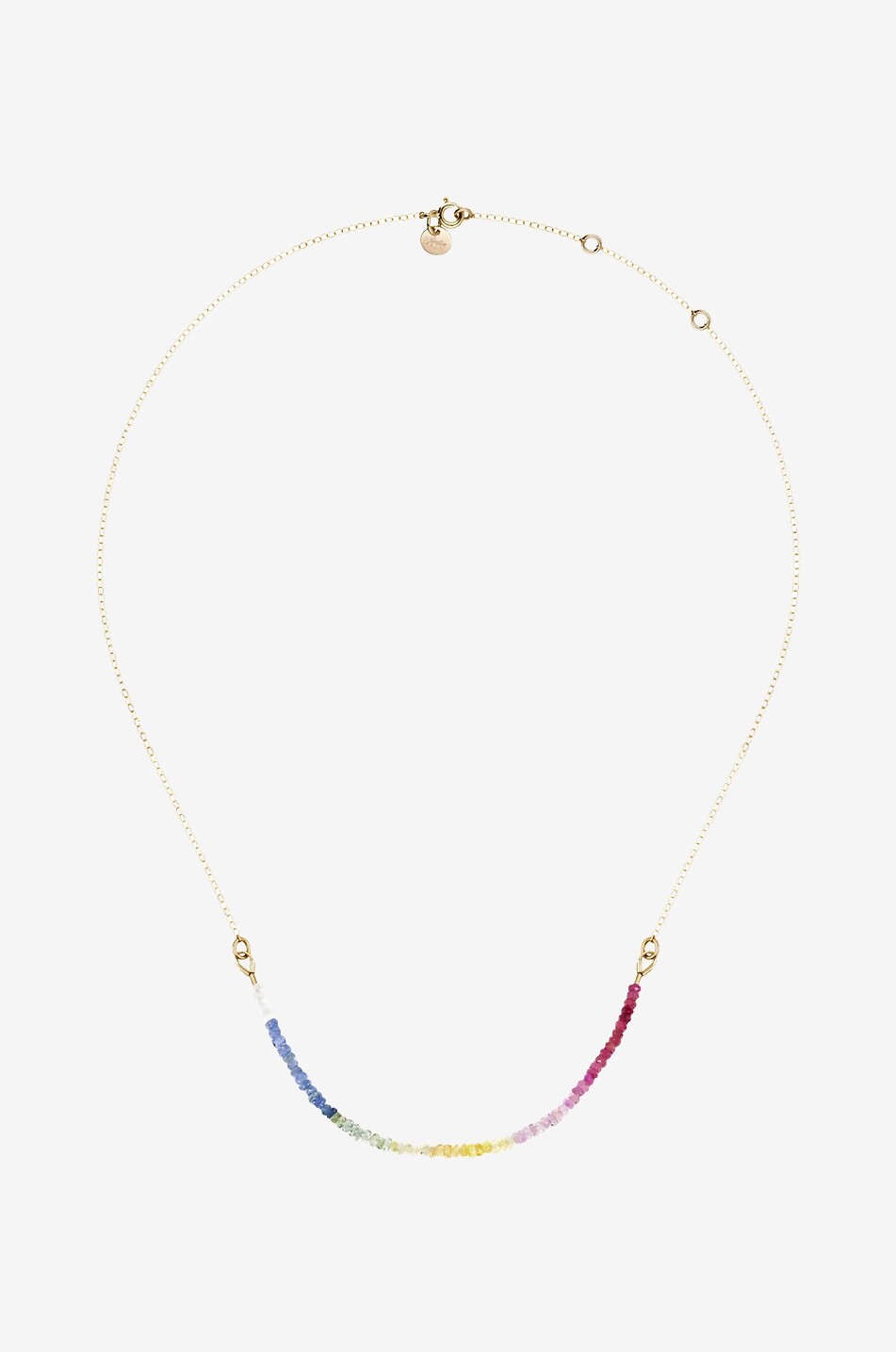 Collier doré orné de saphirs Nonza Rainbow