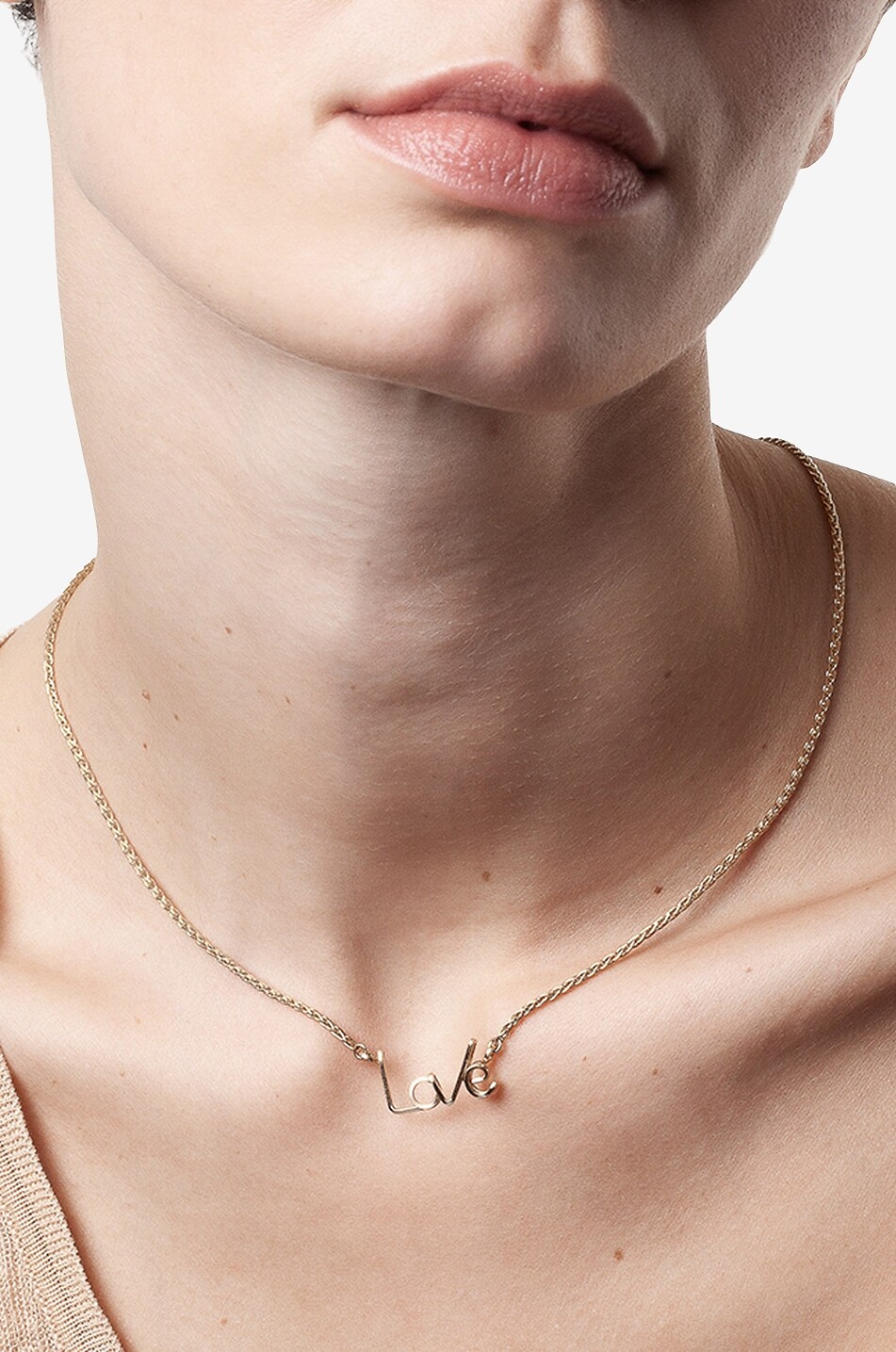 ATELIER PAULIN Collier en métal doré Love Squared Femme JAUNE 2