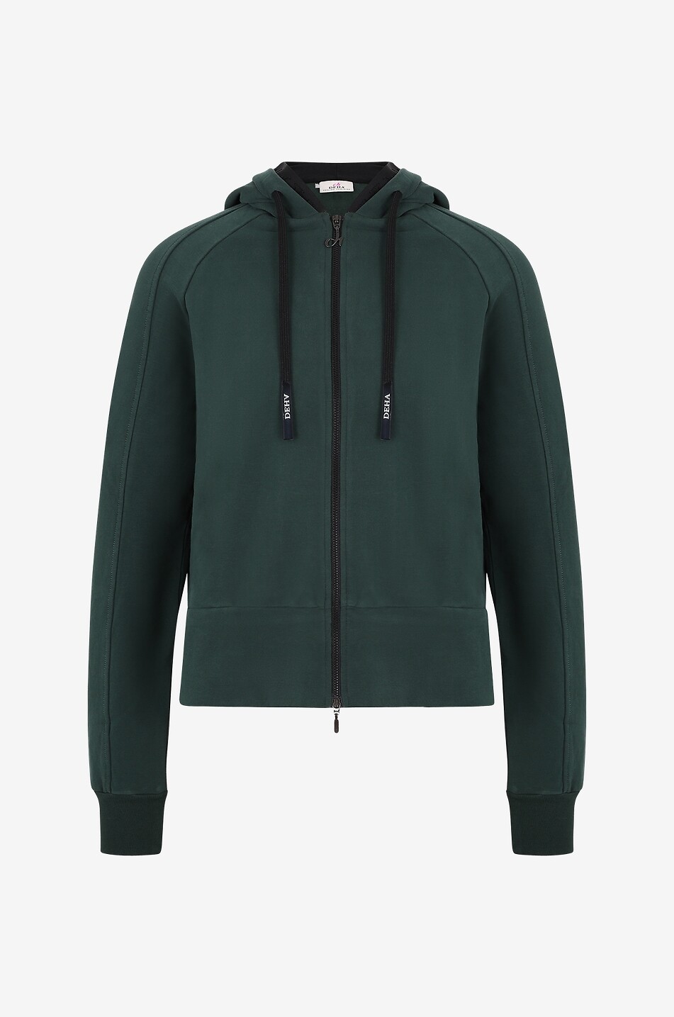DEHA Logo band hooded full-zip boxy sweatshirt Women DARK GREEN 1