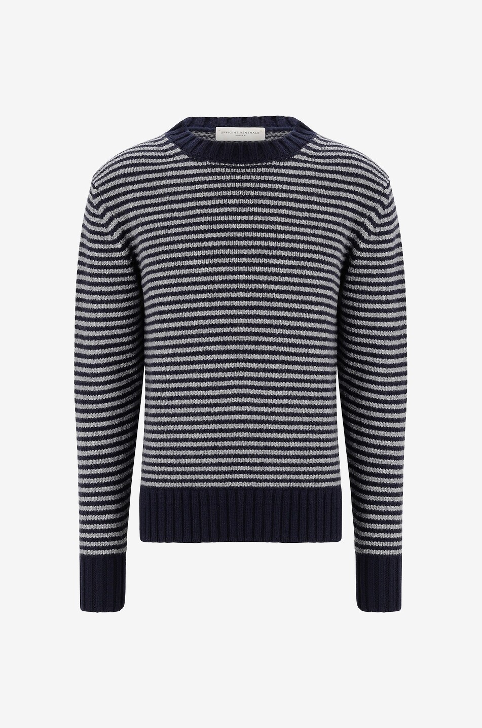 Gestreifter Pullover mit Rundhalsausschnitt aus Wolle Marco