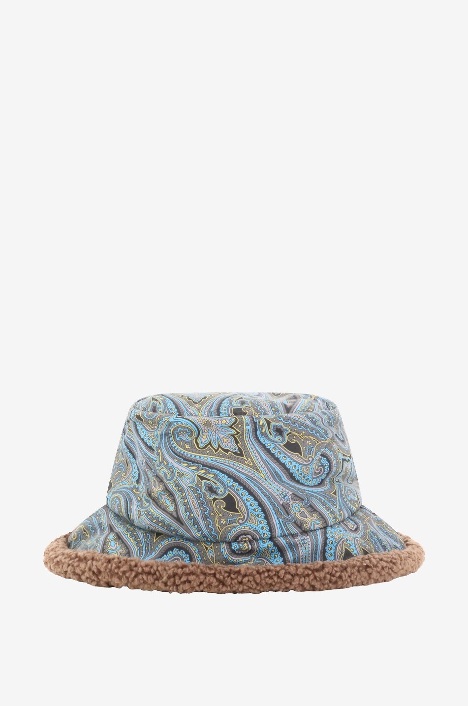 Paisley and plush reversible cloche hat