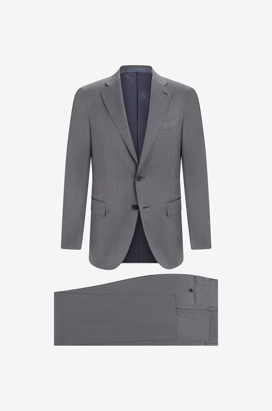 CARUSO Single-breasted wool suit Men MEDIUM GREY 1