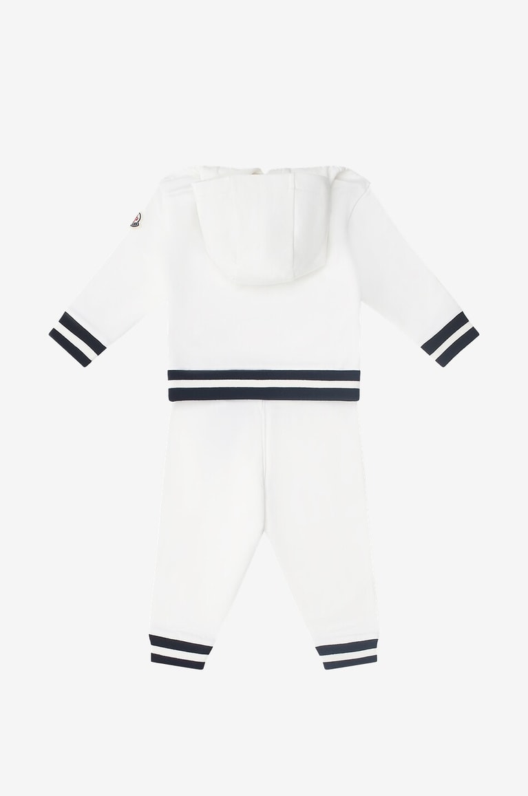 MONCLER Terry patch adorned baby jogging suit Baby WHITE 2