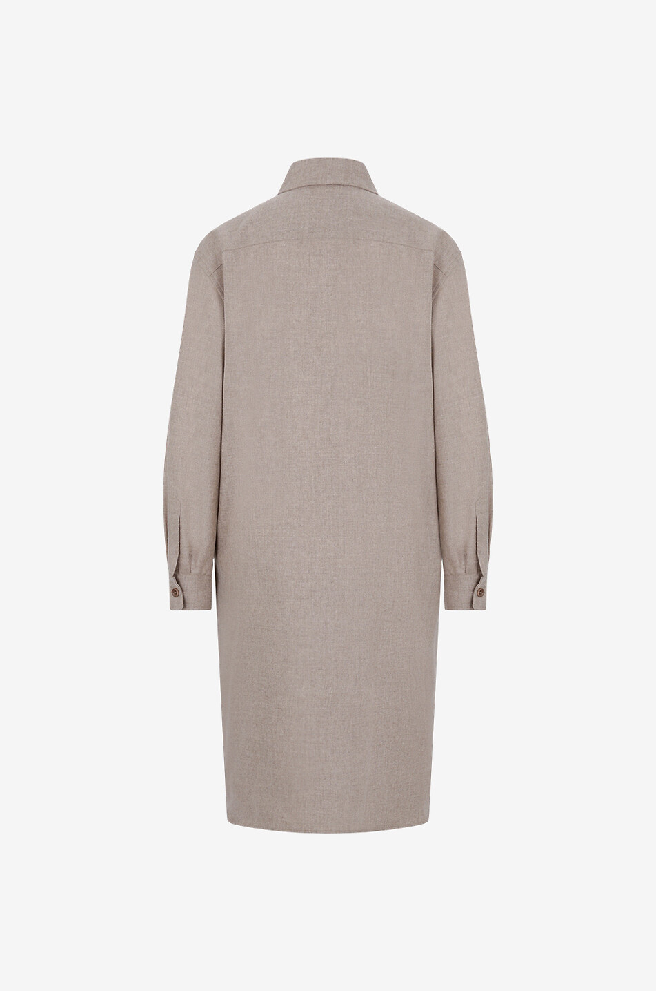 ASPESI Short straight flannel shirt dress Women BEIGE 2