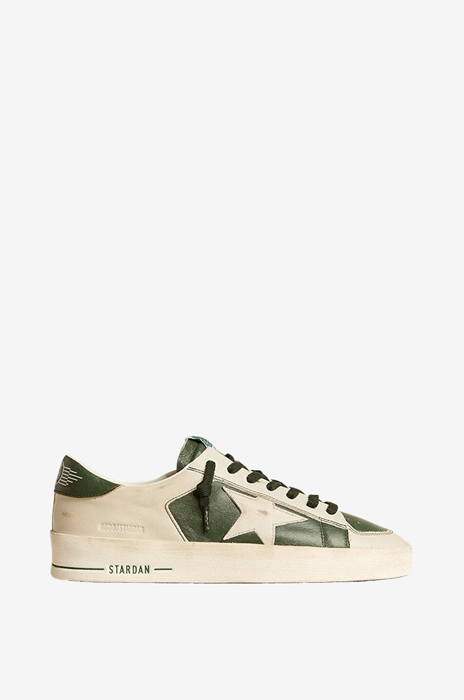 GOLDEN GOOSE Stardan bicolour distressed low-top sneakers Men GREEN 1