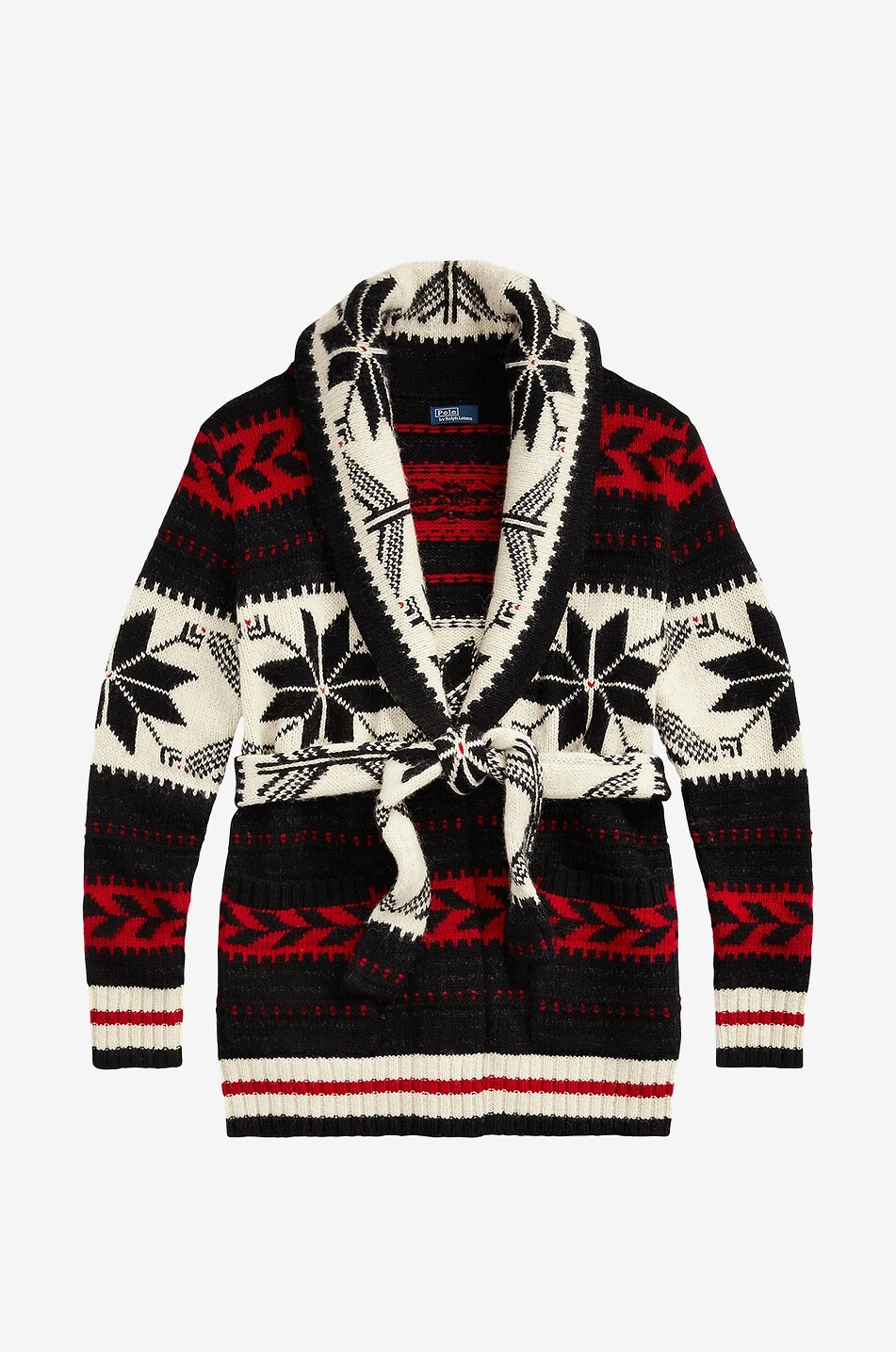 POLO RALPH LAUREN Snowflake patterned jacquard cardigan with shawl collar Women MULTI COLOURED 3 1