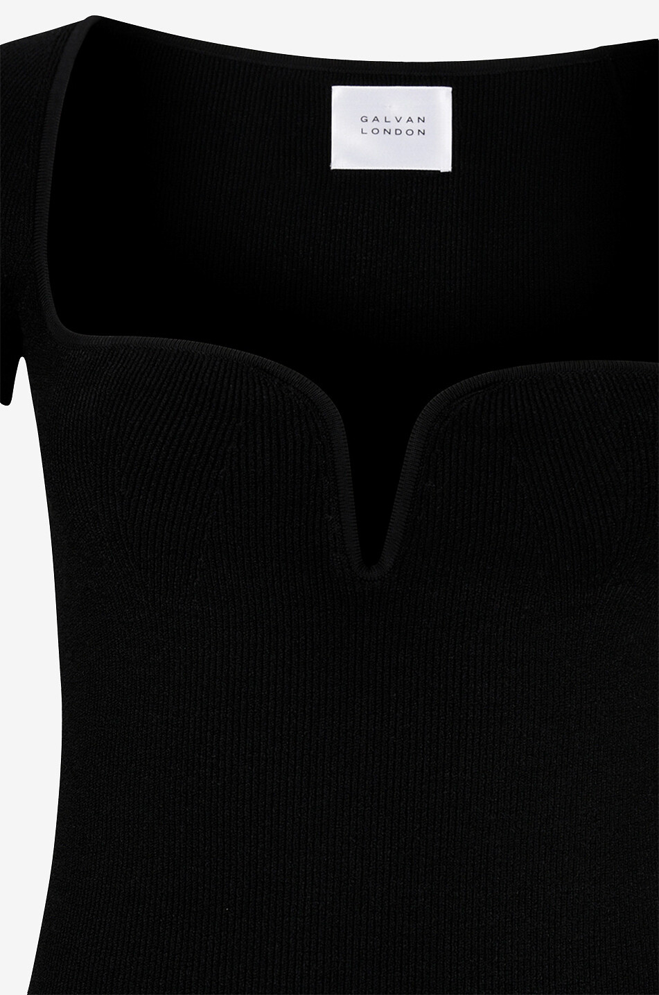 GALVAN LONDON Midi-Schlauchstrickkleid mit kurzen Ärmeln Gaia Damen SCHWARZ 3