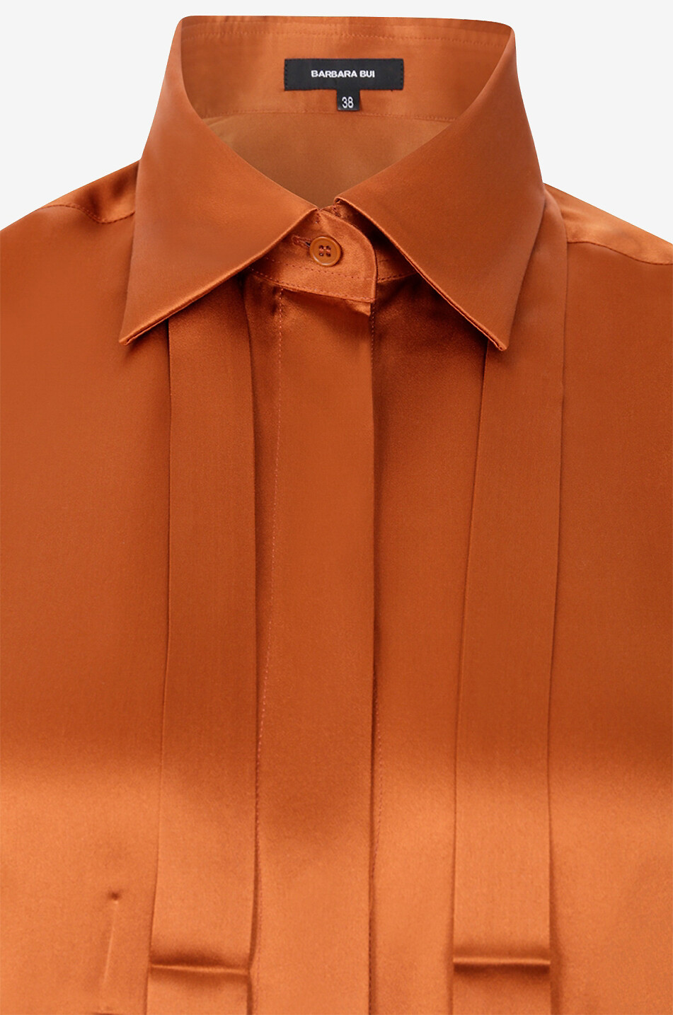 Chemise à manches longues en satin de soie
