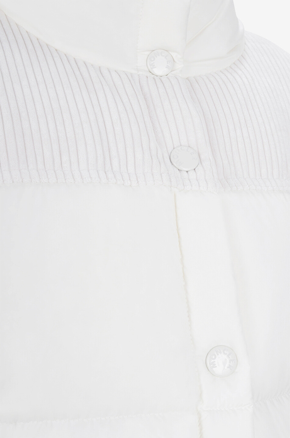 MONCLER Doudoune courte en nylon et velours côtelé Jaseur Femme BLANC CASSE 3