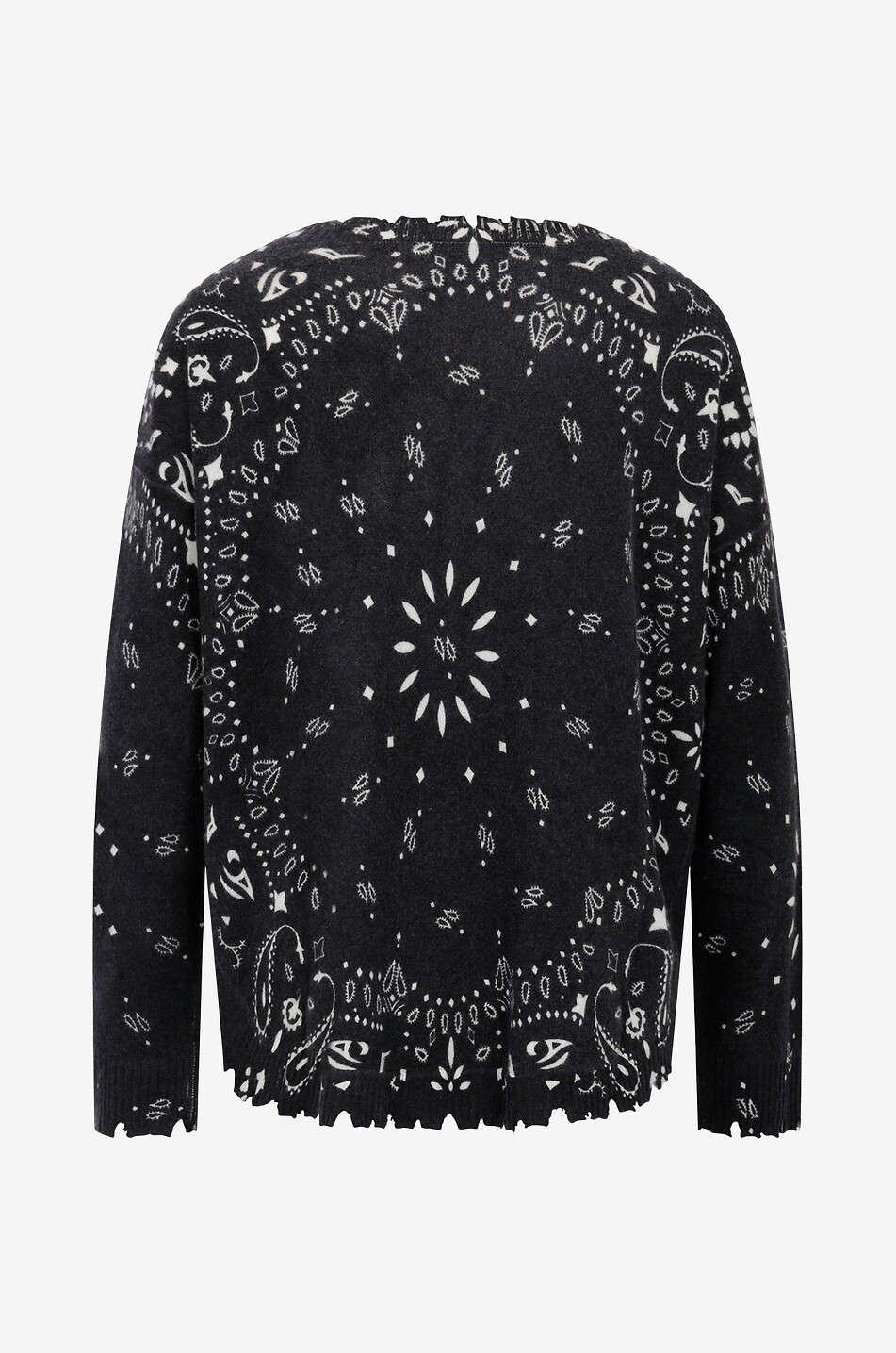 KUJTEN Pull à col rond en cachemire Mela Bandana Femme NOIR 2