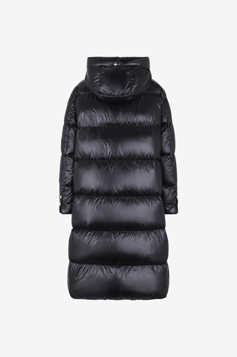 HERNO Halblange Daunenjacke aus glänzendem technischem Material Damen SCHWARZ 2