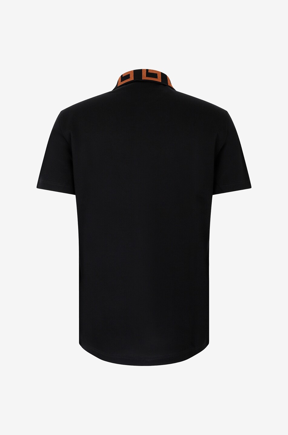 VERSACE Medusa Greca short-sleeved cotton piqué and jacquard polo shirt Men BLACK 2
