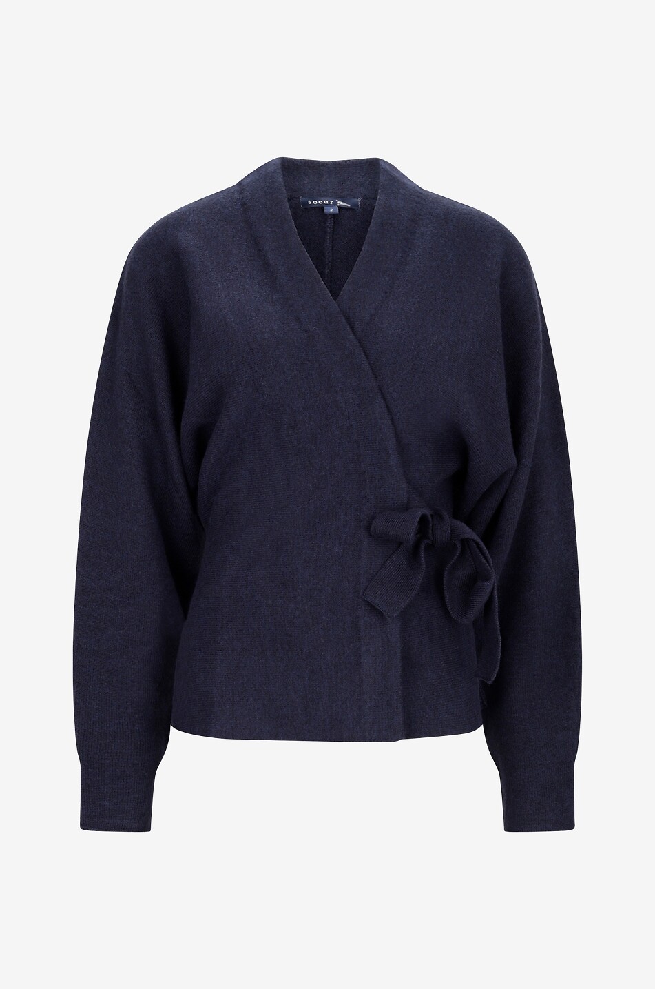 SOEUR Cardigan kimono en laine mérinos Wonder Femme BLEU FONCE 1