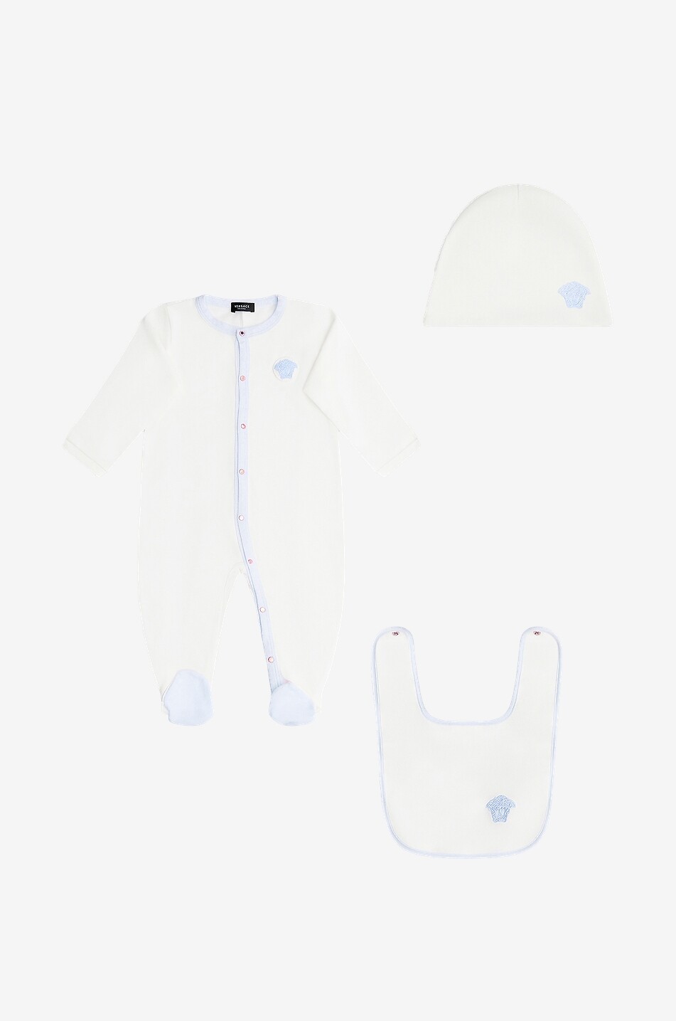 VERSACE Medusa 3-piece cotton piqué baby set Baby BLUE 1