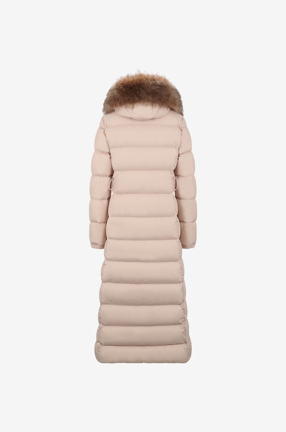 MONCLER Doudoune longue ornée de peau lainée Fudson Femme BEIGE 2