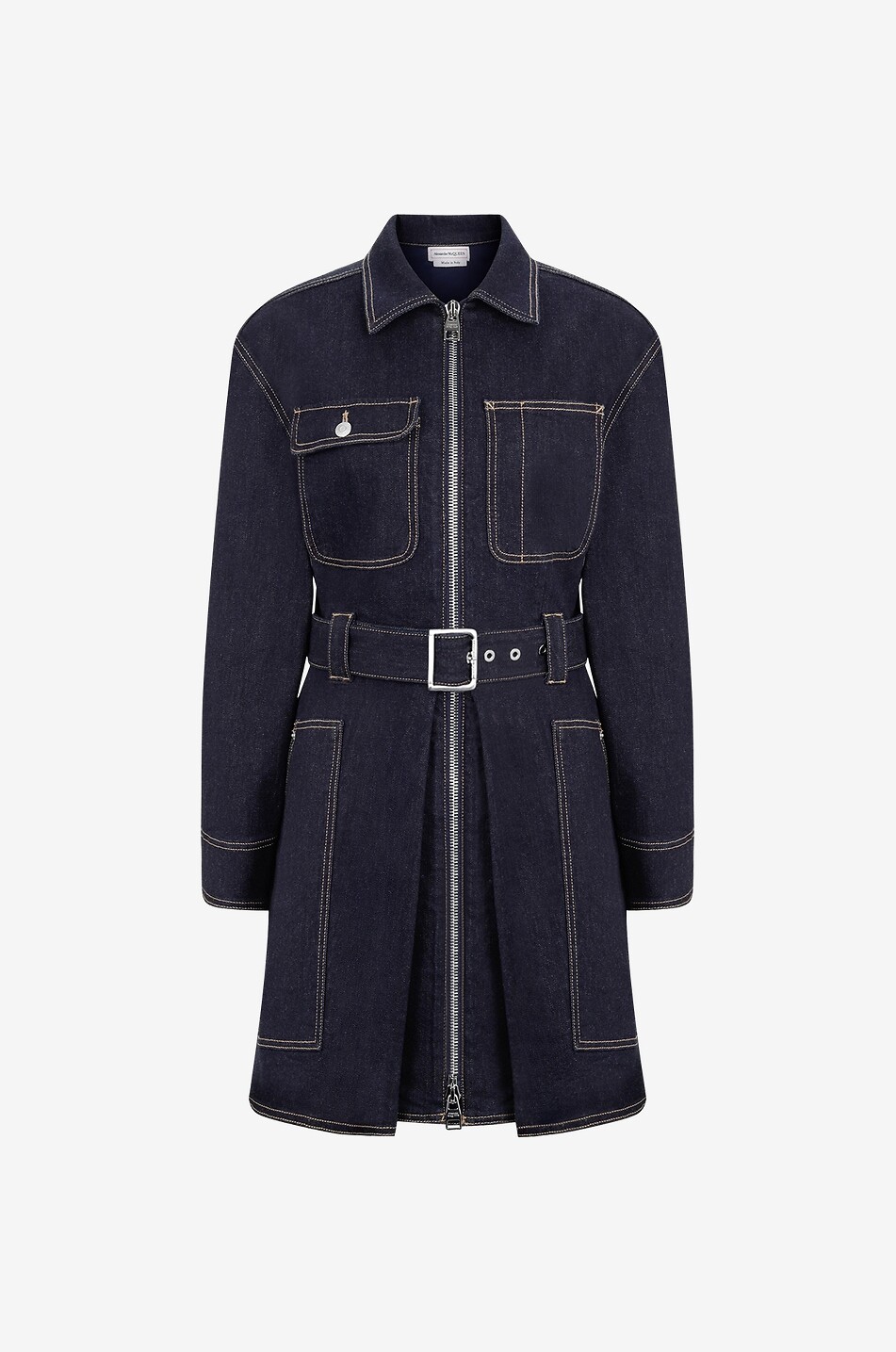 Utility-Minikleid aus dunklem Denim