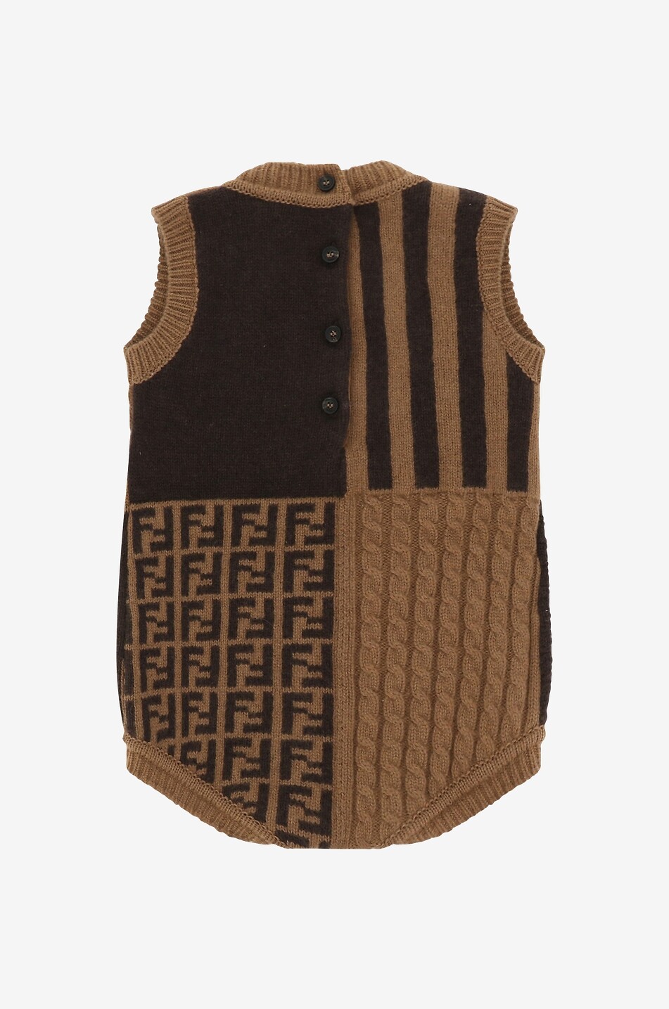 FENDI 3-teiliges Babyset Bodys und Mütze FF Baby Farblos 6