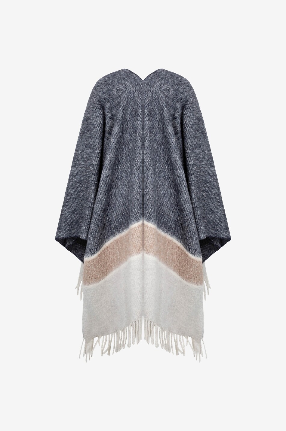 BRUNELLO CUCINELLI Striped fringed alpaca and wool cape Women MULTI COLOURED 2