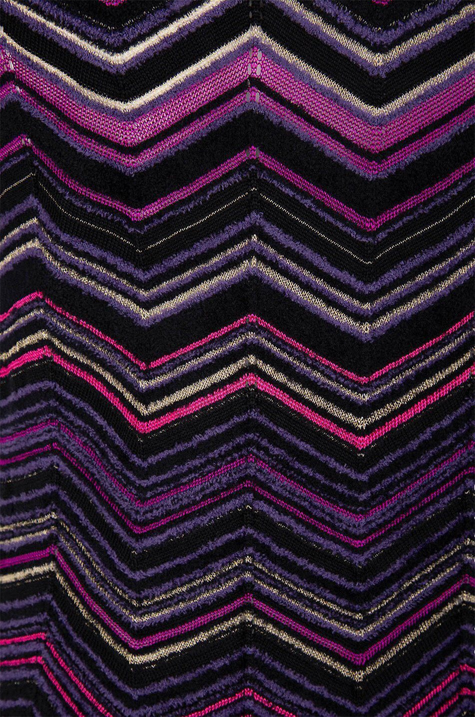 Robe courte en maille à chevrons ornés de lurex