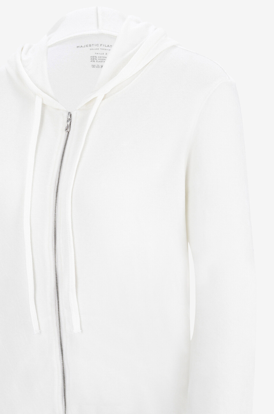 Sweat-shirt à capuche en coton et modal