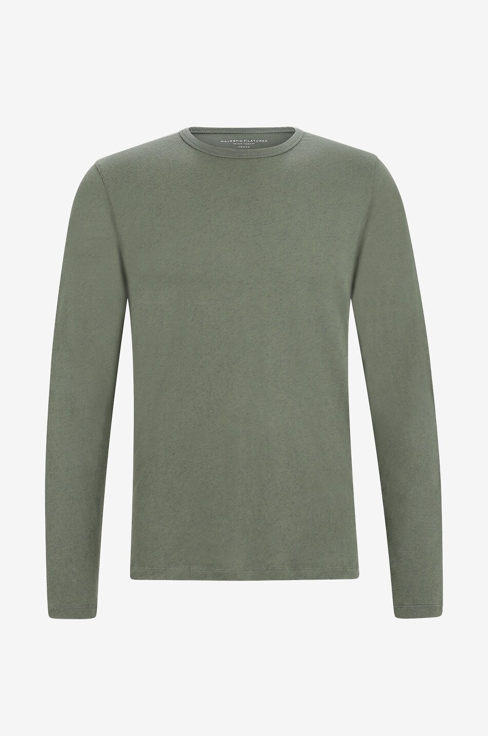 MAJESTIC FILATURES Cotton and cashmere long-sleeved T-shirt Men GREEN 1