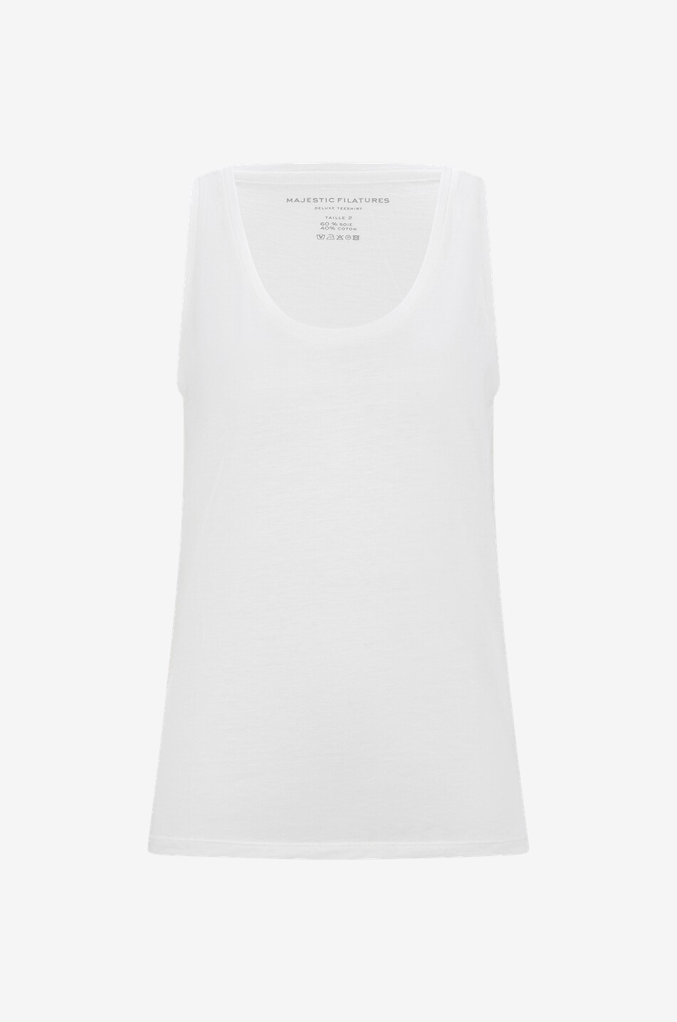 Top sans manches en soie et coton