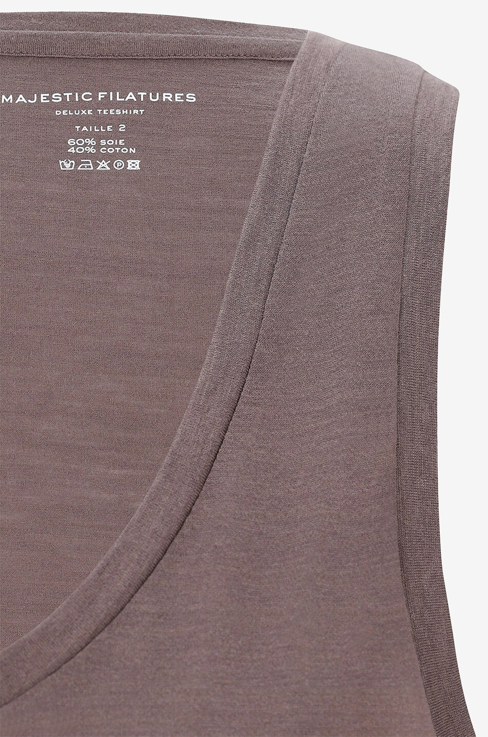 MAJESTIC FILATURES Top sans manches en soie et coton Femme MARRON MOYEN 3