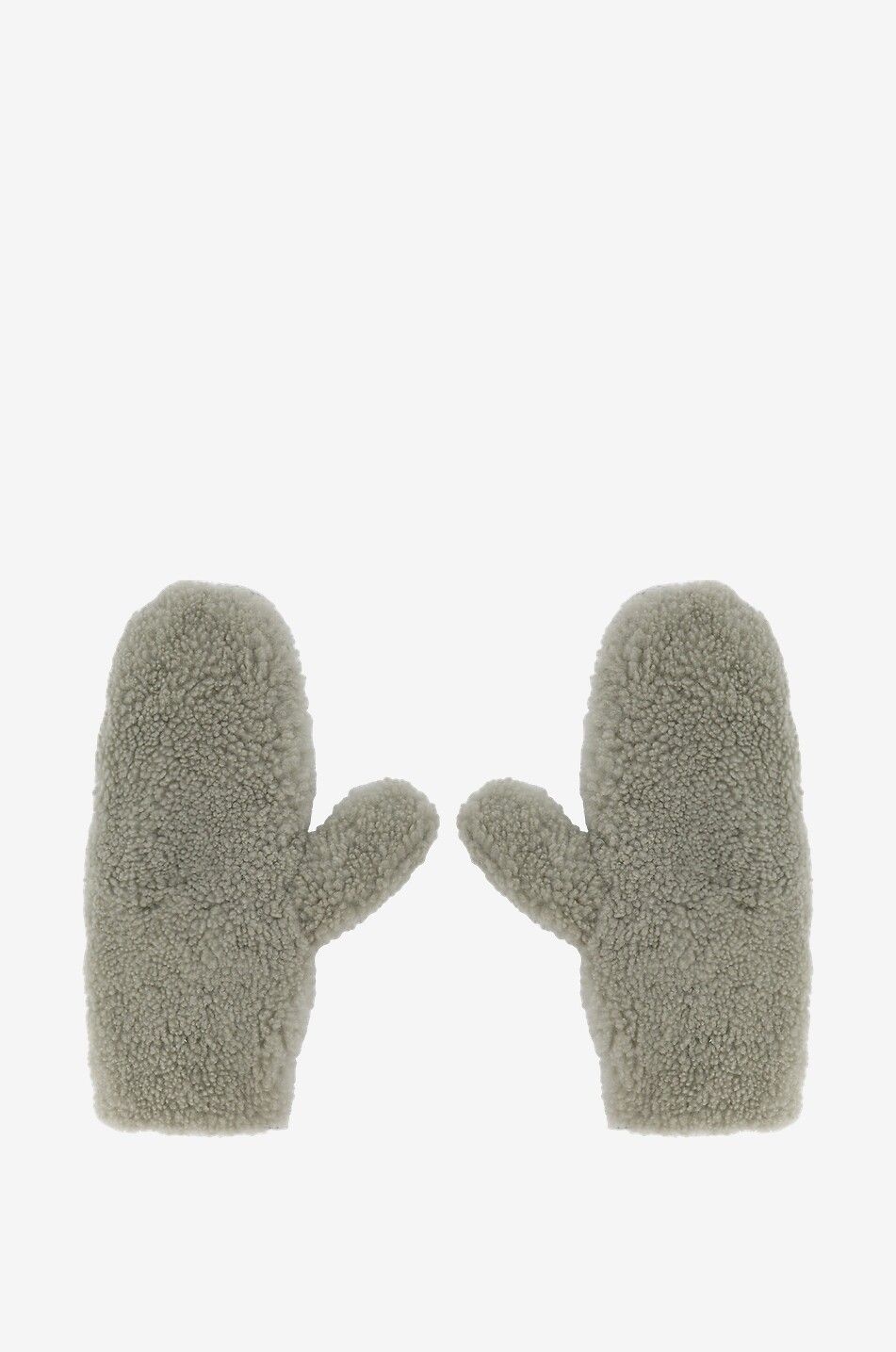 YVES SALOMON Cashmere wool and lamb fur mittens Women LIGHT GREEN 1