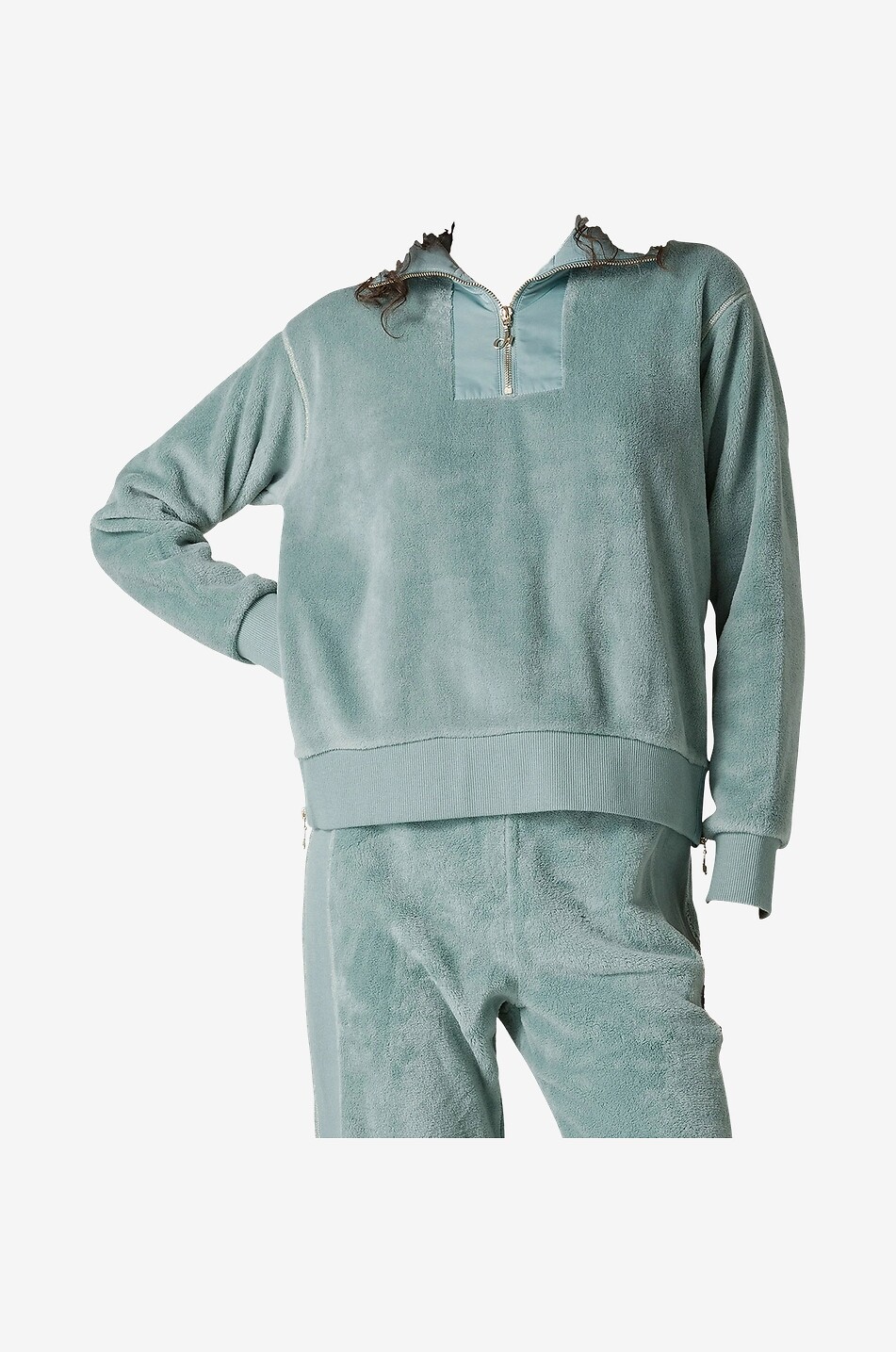 DEHA Fleece-Sweatshirt mit Stehkragen und Zip Damen BLAU 2