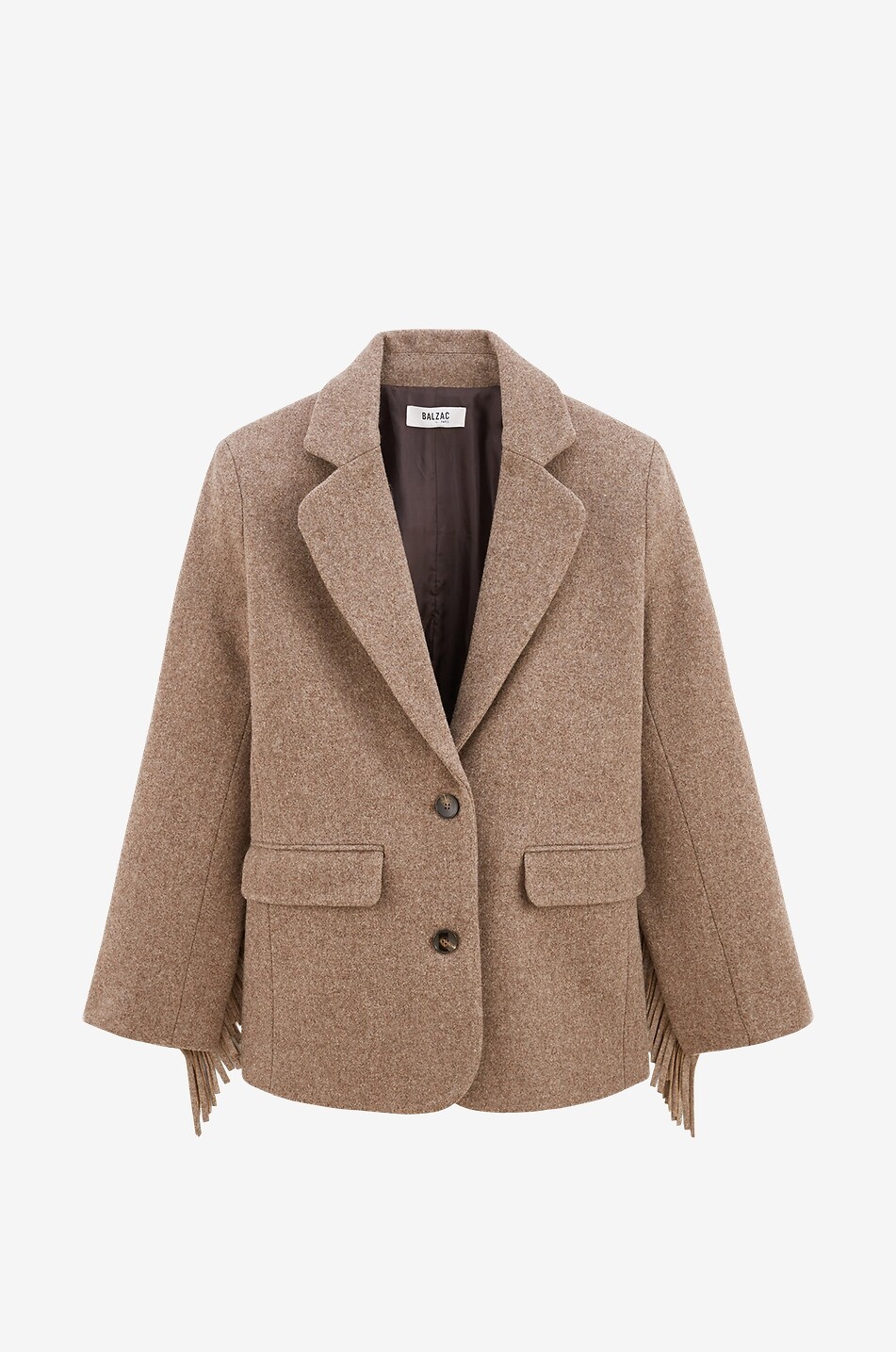 BALZAC PARIS Marceau fringed wool blazer Women BROWN 1