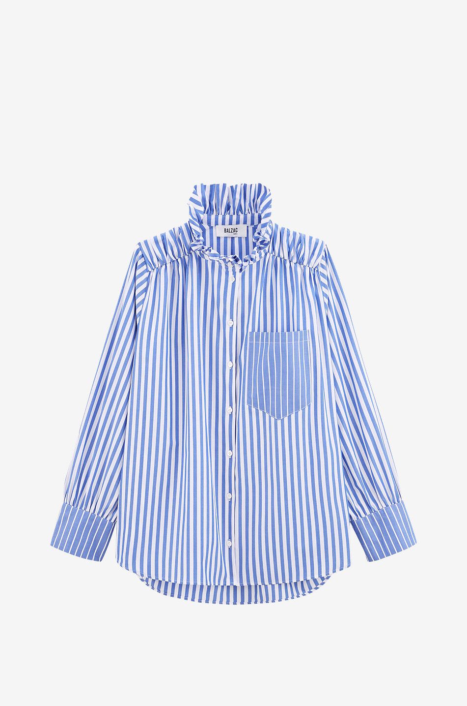 BALZAC PARIS Leonor striped cotton shirt Women BLUE 1