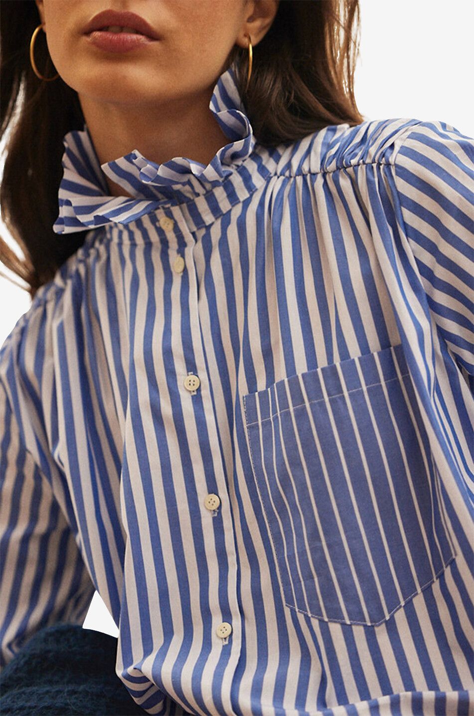 BALZAC PARIS Leonor striped cotton shirt Women BLUE 4