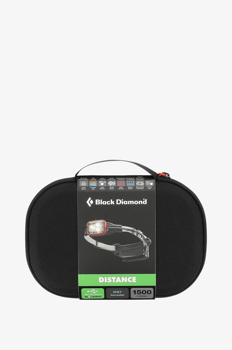 BLACK DIAMOND Aufladbare Running-Stirnlampe Distance 1500 Unisex MITTELROT 1