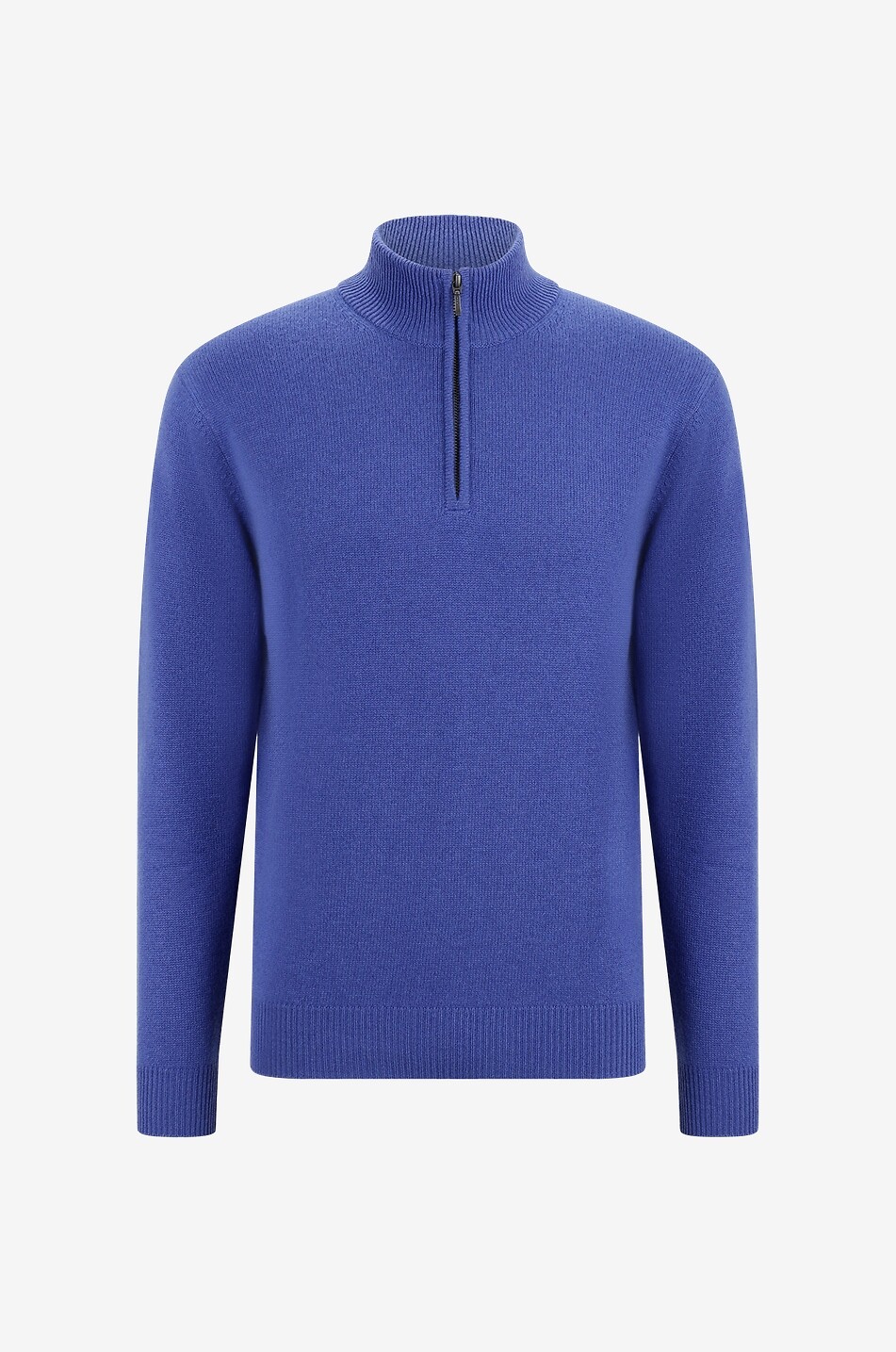 Kaschmirpullover mit Stehkragen mit Reissverschluss