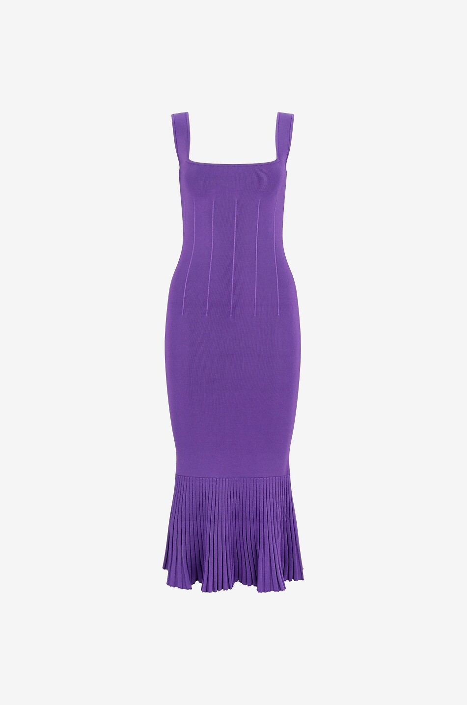 Robe midi plissée en maille à bretelles Atalanta