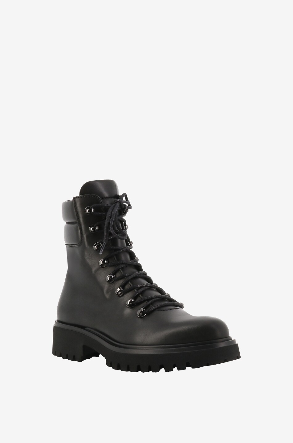 Bottines à lacets plates en cuir lisse Wyler