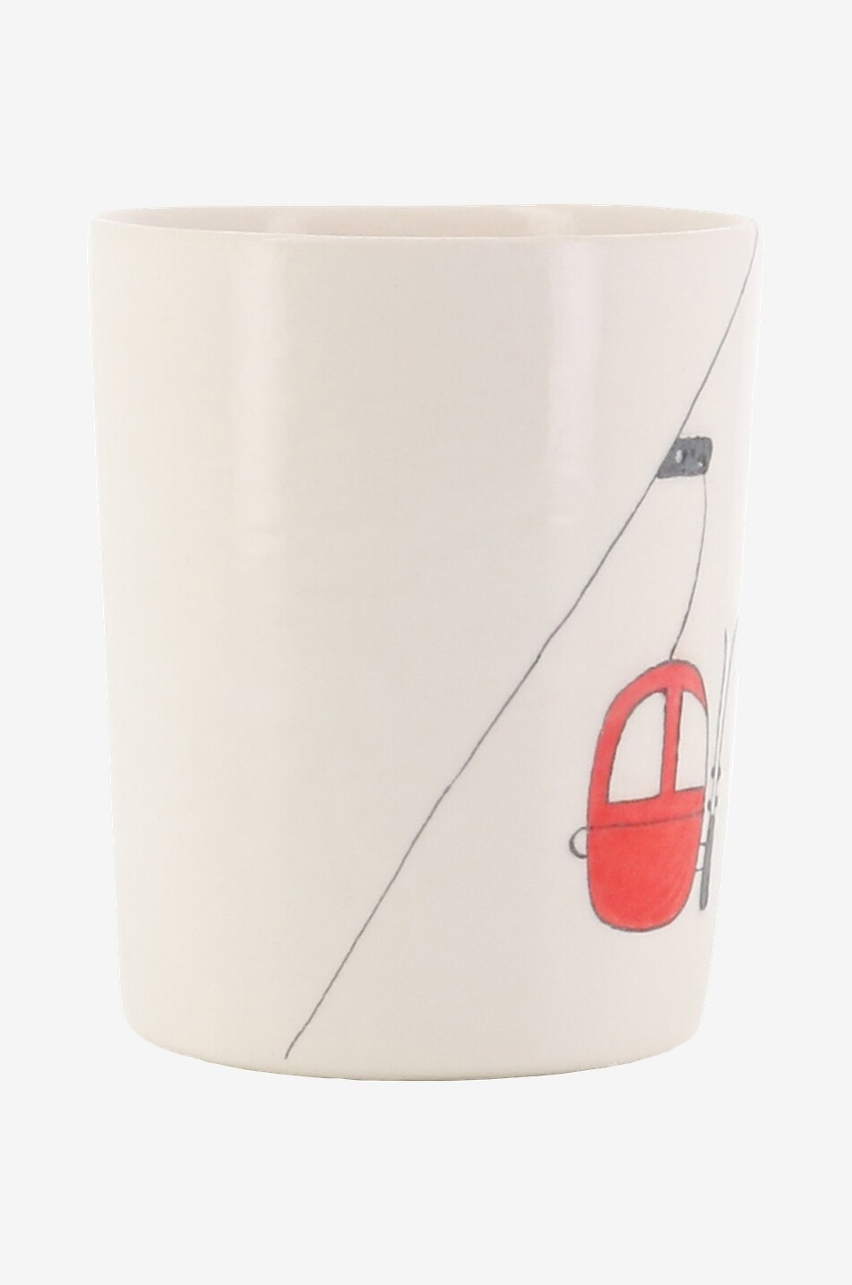 THREE SEVEN PARIS Ski Lift Simple large earthenwear mug Home RED 2