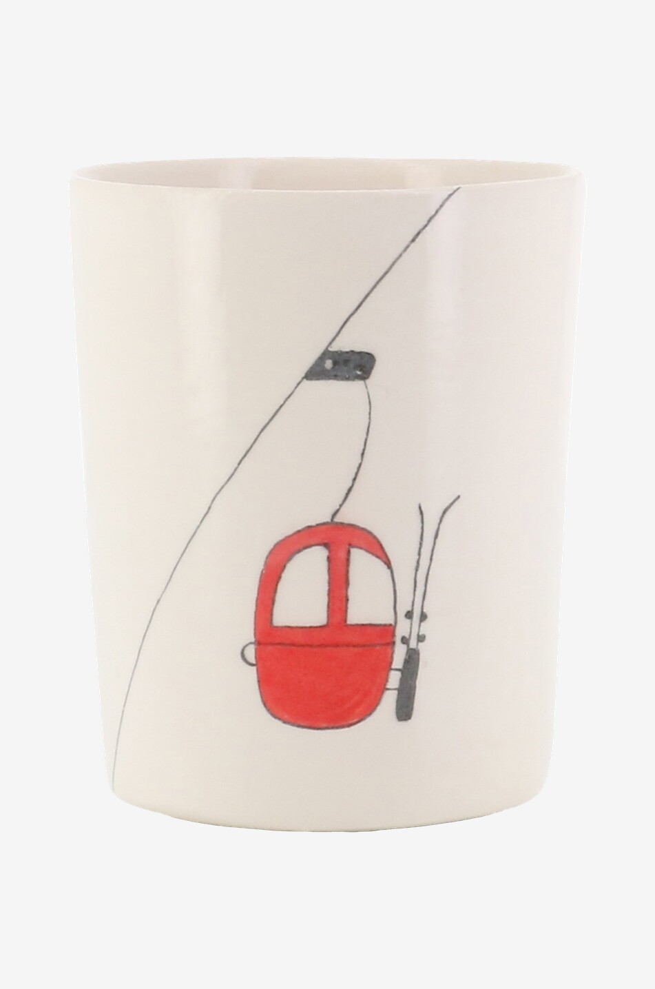 THREE SEVEN PARIS Ski Lift Simple large earthenwear mug Home RED 1