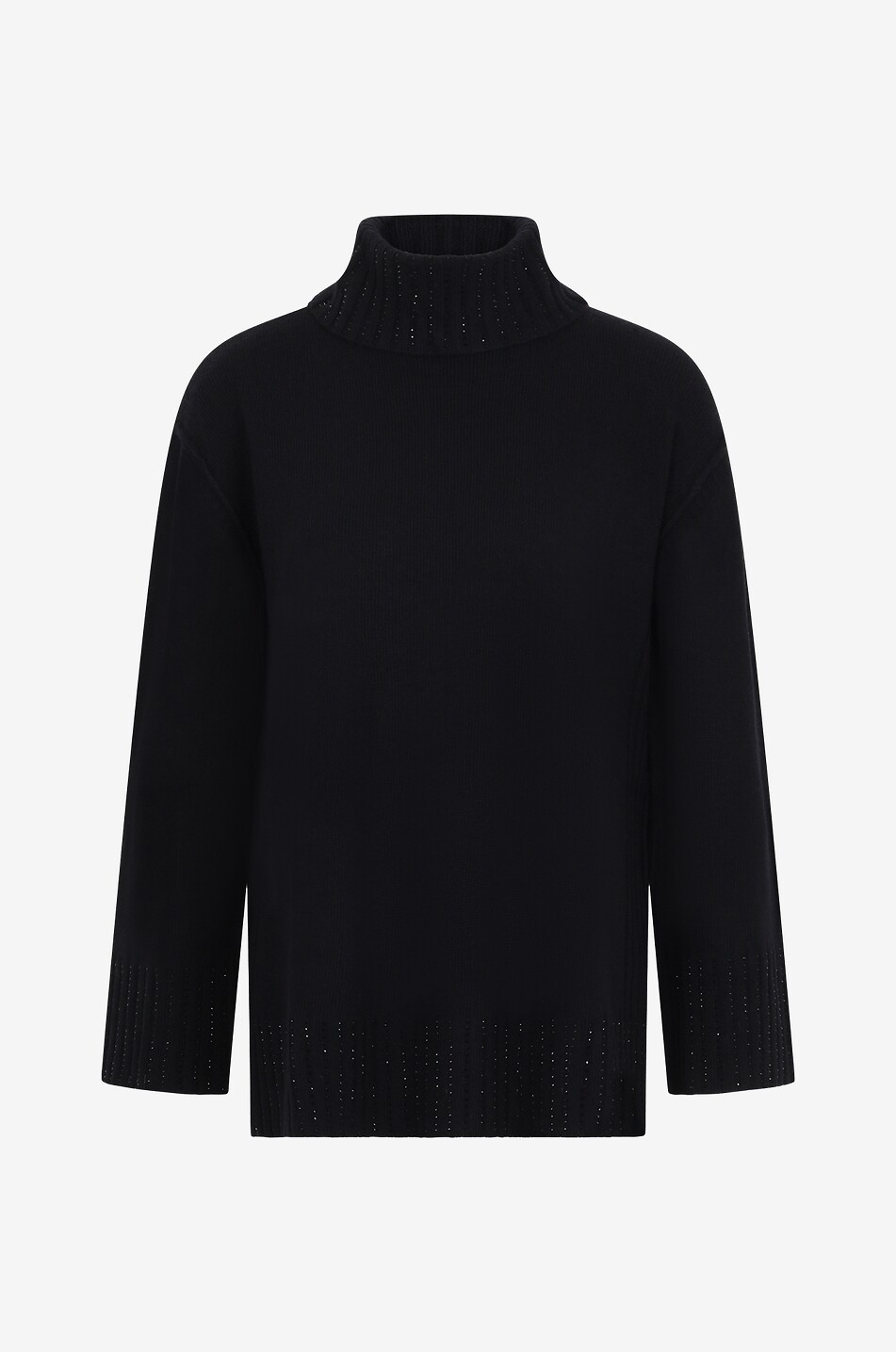 TWINSET Pullover mit Rollkragen aus Viskose und Baumwolle Damen SCHWARZ 1