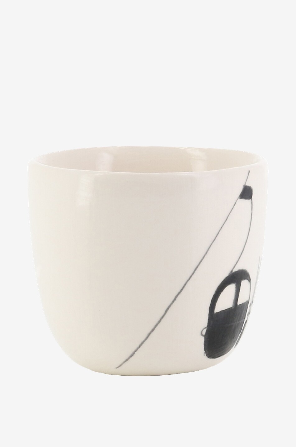 THREE SEVEN PARIS Ski Lift Simple earthenwear espresso cup Home BLACK 2