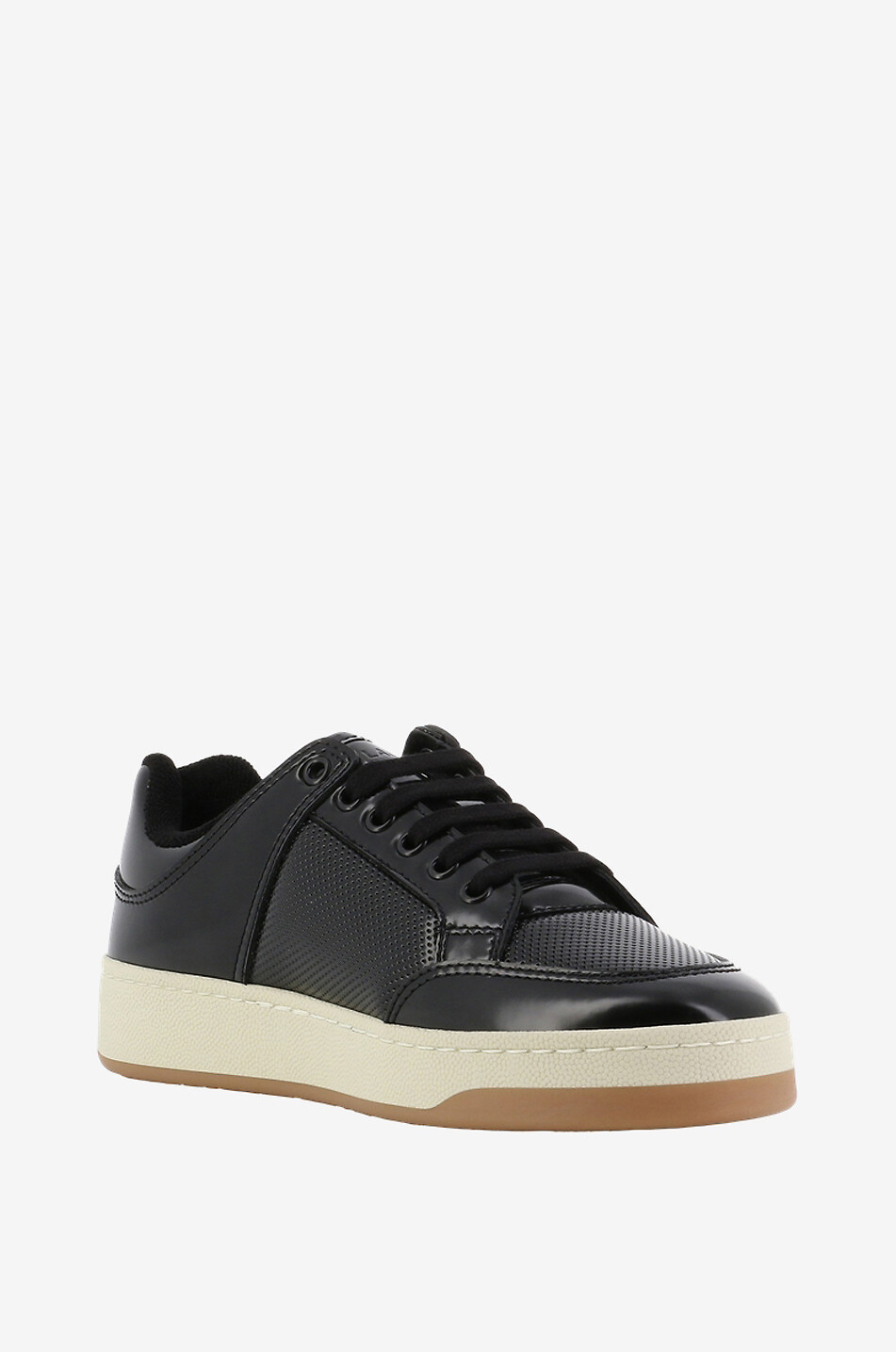 SAINT LAURENT PARIS SL/61 calf leather lace-up low-top sneakers Women BLACK 1