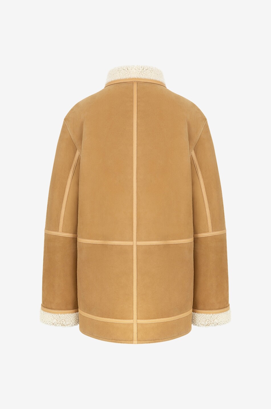 Bomber en daim et cuir doublé de peau lainée Merinos Gonfio