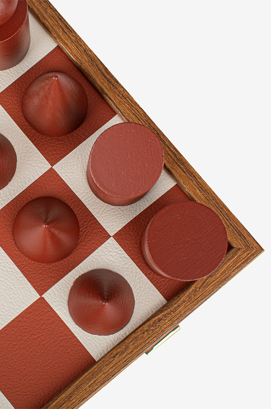 MANOPOULOS Schachspiel aus Holz und Kunstleder Bauhaus Style Haus KAMELFARBEN 5
