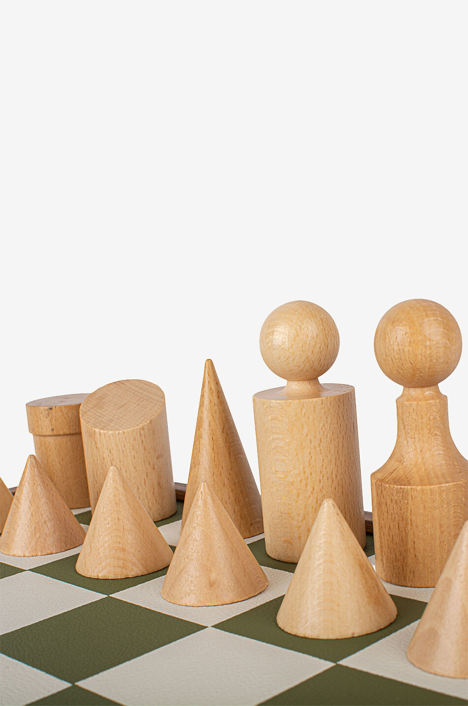 MANOPOULOS Jeu d'échecs en bois et similicuir Bauhaus Style Maison VERT 7