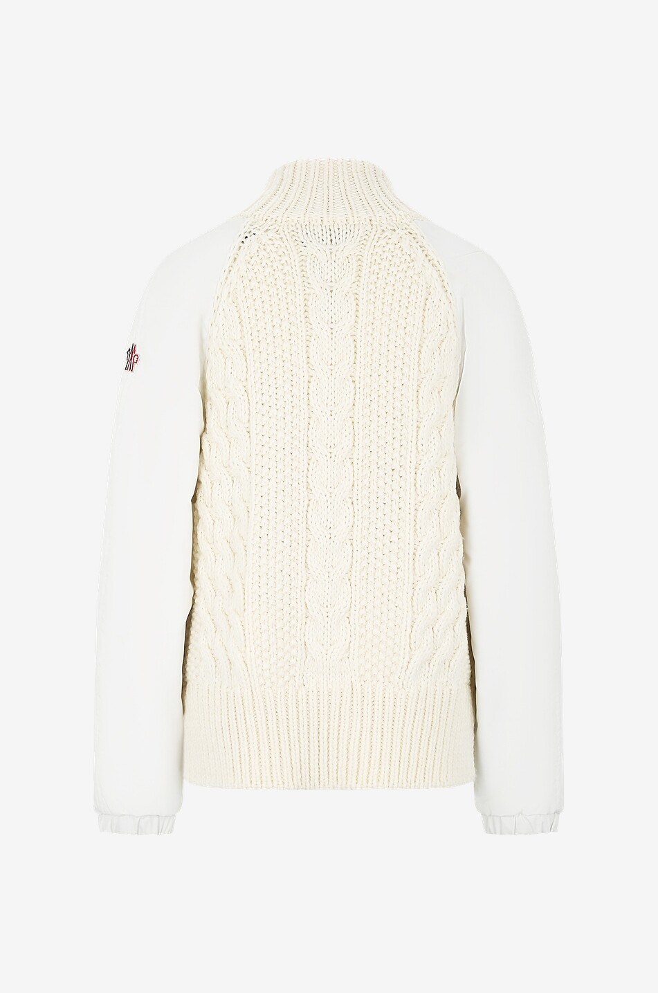 MONCLER GRENOBLE Raglan sleeve bi-material cable-knit cardigan Women WHITE 2